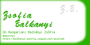 zsofia balkanyi business card